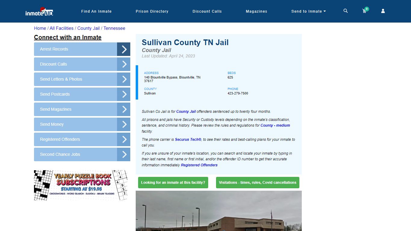 Sullivan County TN Jail - Inmate Locator - Blountville, TN