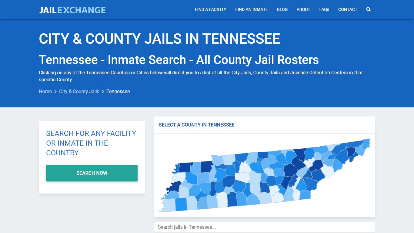 Inmate Search - Tennessee County Jails | Jail Exchange